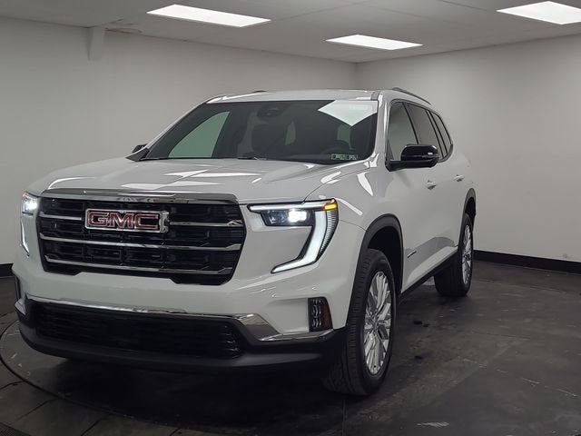 2026 GMC Acadia Elevation in Summit White — front three-quarter view