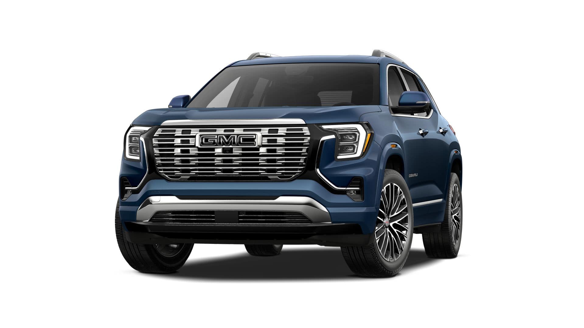 2027 GMC Terrain AWD Denali in Downpour Metallic — front three-quarter view