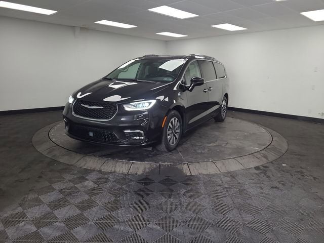 2021 Chrysler Pacifica Hybrid Touring L in Black — front three-quarter view