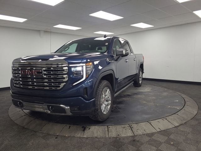 2022 GMC Sierra 1500 Denali in Pacific Blue Metallic — front three-quarter view